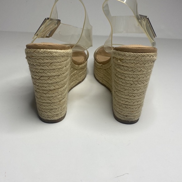 Steve Madden Womens Clear Strap Wedge Heels Open Toe Espadrille Sandals Size 10 - Picture 3 of 10